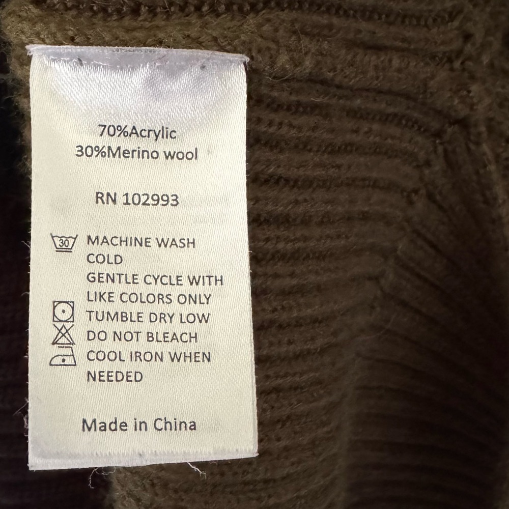 VICTOR ALFARO COLLECTIVE OVERSIZED COLORBLOCK SWEATER OLIVE GREEN BLACK SMALL - Picture 2 of 4